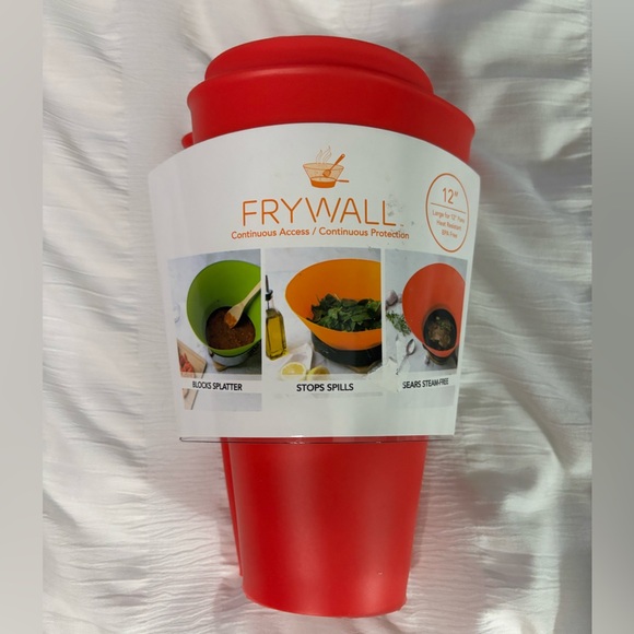 New Frywall - Red - Splatter Guard - size 12 (large) - as Seen on Shark Tank - Picture 1 of 9